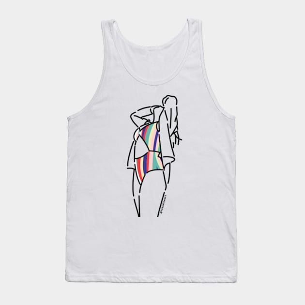 Girl on Swim Suit in  Summer Tank Top by ayshatazin